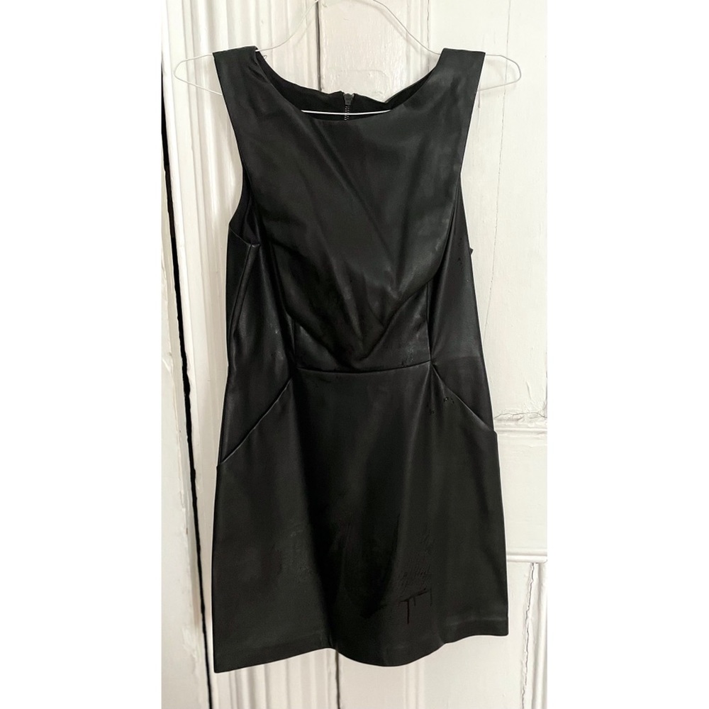 AX Armani Exchange Faux Leather Mini Dress